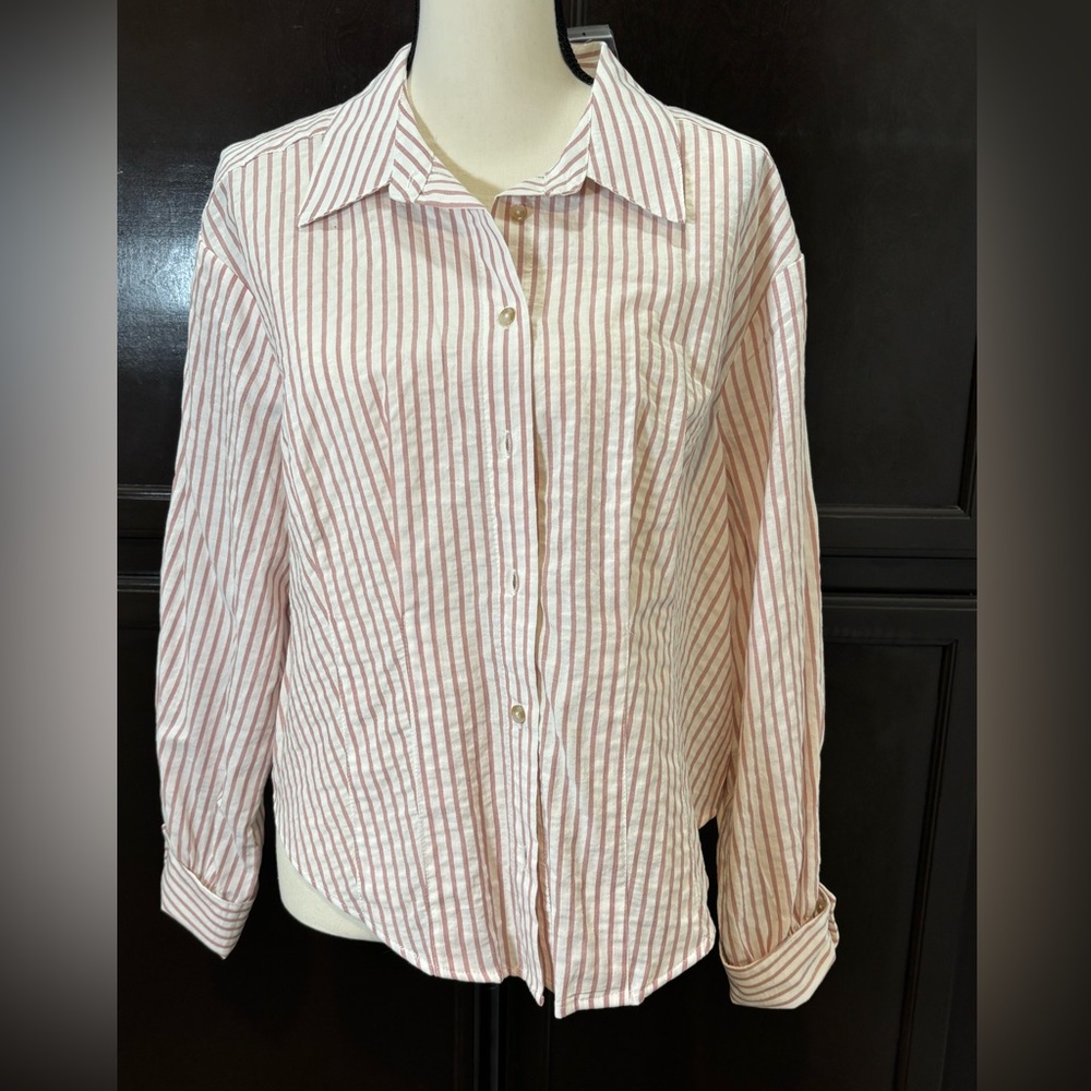 Torrid Pink Striped Blouse